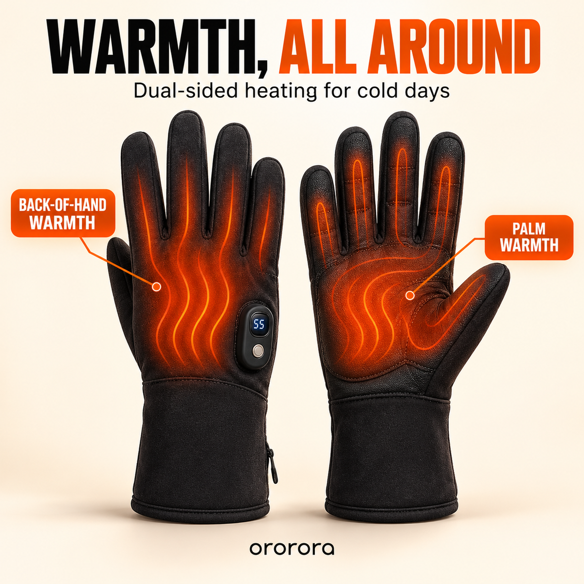 Carbon-fiber heating elements in Ororora gloves